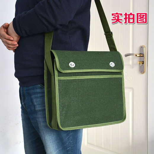 Laiji tool bag, thickened canvas, multifunctional carpentry bag, masonry bag, reinforced wear-resistant shoulder bag, repair plumber and electrician bag, multifunctional double-layer bag
