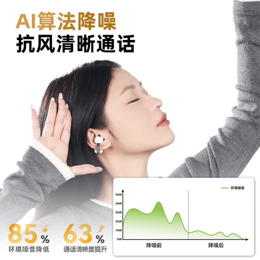 Weak water sand OpenFeel 2025 new Bluetooth headset ear clip type air bone conduction concept not in the ear true wireless HIFi call noise reduction ear hanging sports running open type