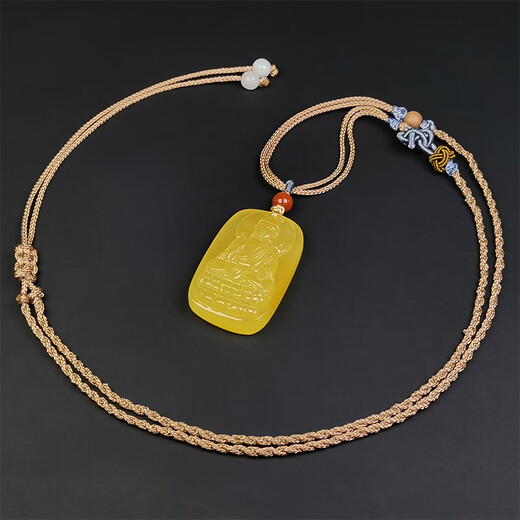 Amber School, one thing, one picture, one certificate, beeswax pendant for men, natural amber, chicken fat yellow, perfect gift, pendant, 5.1g, 22*35*8mm