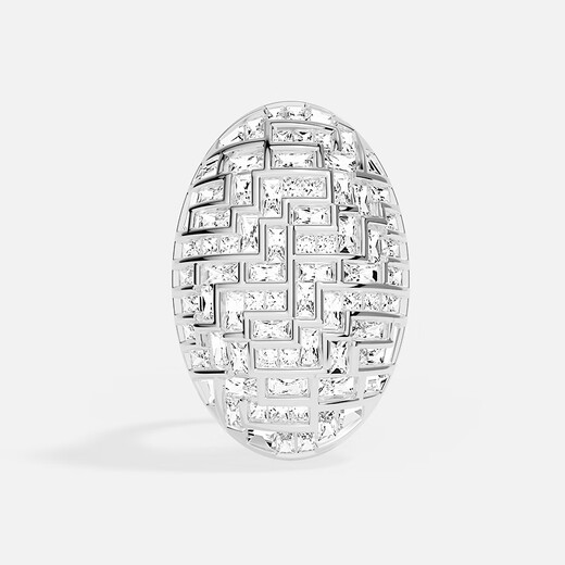 APM Monaco new product personalized maze ring silver and white modern design hand ornaments neutral style avant-garde gift silver size 48