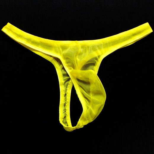 Men's T-pants thong low-waist sexy men's fully transparent mesh comfortable butt-lifting sexy underwear T153 red one size fits 1'8--2'7 waist