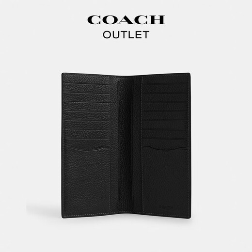 COACH New Year's Gift Outlet Men's Breast Pocket Wallet Black