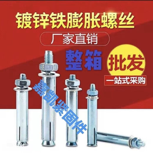 Shantou Lincun National Standard Expansion Bolts Galvanized Expansion Screws Air Conditioning Expansion Wire Ceiling Extra Long Iron Expansion Wire One Box National Standard 12*100 One Box (240 Pieces)