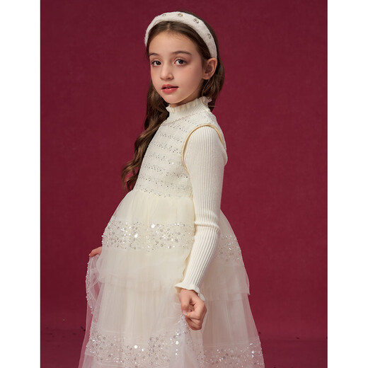 Montagut children's clothing girls heavy industry sequined small fragrant dress suit New Year's gown princess dress older children's birthday princess dress