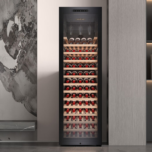 Vinocave wine cabinet, constant temperature wine cabinet, balanced moisturizing, air-cooled, frost-free refrigerator, home living room, wine refrigeration, office display cabinet, multi-functional ice bar, ultra-thin model, constant temperature and moisturizing, new design of blind window, first-class energy efficiency, 255L wine cabinet