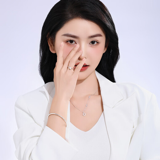 Wanfulong commuting matching丨PT950 platinum simple and fashionable smooth plain ring platinum bracelet 2025 new style gift for girlfriend 9.07g, fashionable smooth plain platinum bracelet 58cm