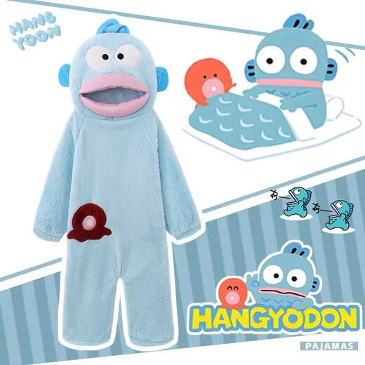 Cute Cartoon Coral Fleece Nightgown Melody Jade Dog Autumn and Winter Flannel Pajamas Home Clothes Set Warm Women Ugly Fish Hanton One-piece Nightgown M Recommended Height 145-160cm