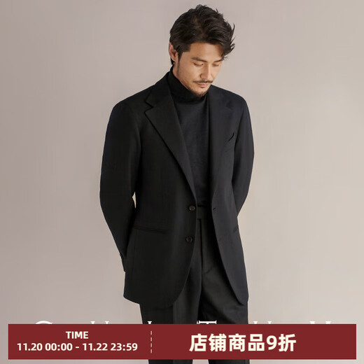 CULTUM warm brushed fabric winter thick heavy brushed Naples suit men's business formal suit black single suit 185A /54A