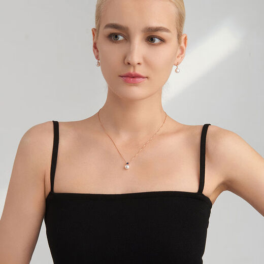 Everlasting Leaf Birthstone Akoya Seawater Pearl Necklace for Women 18K Gold Princess Diana Style Pendant Necklace as a Gift December Tanzanite + Pearl About 8mm as a Gift 45cm