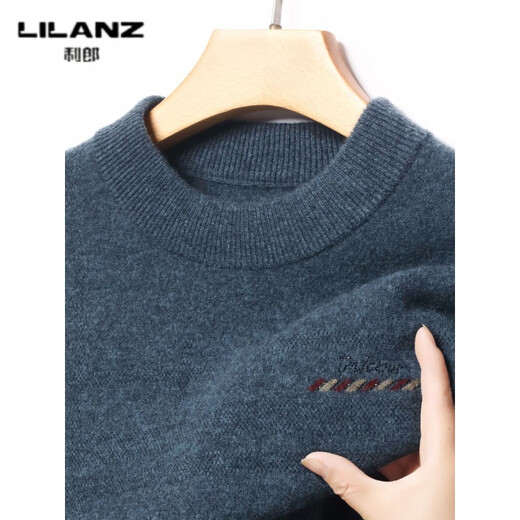 Lilan L Nuevo cárdigan grueso Jersey de punto con cuello redondo para hombre Suéter de lana de yak para hombre de mediana edad Suéter Haihualan engrosado 4XL (190)