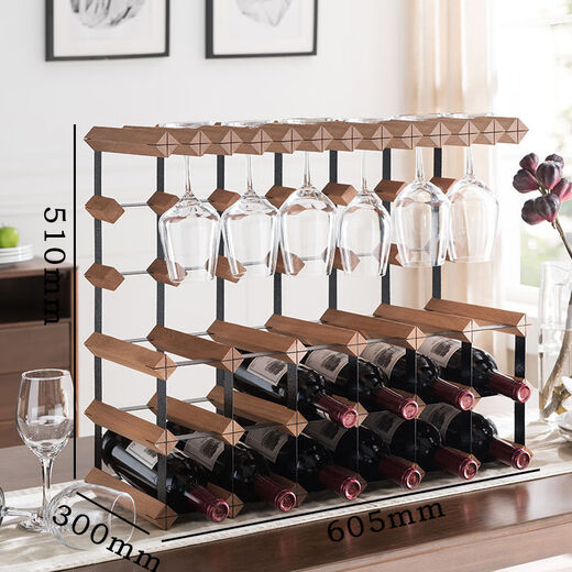 Cat Wine Rack Solid Wood Wine Glass Rack Ornament Wine Red Wine Upside Down Light Luxury Household Red Wine Rack Storage Rack Goblet Rack 6X5 Grid 300mm Depth (Sapele Wood)