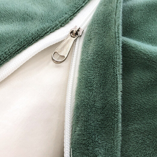Yalu Class A winter milk velvet four-piece set thickened double-sided velvet bed sheet and quilt cover winter warm baby velvet embroidery set Beloved - Milkshake Green Class A standard baby velvet 1.8m bed sheet style four-piece set - quilt cover 200x230cm
