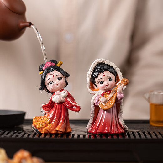 Yuxuan's Four Beauties Color Changing Tea Pets Can Raise Characters Xi Shi Tea Table Ornaments Yang Yuhuan Diao Chan Wang Zhaojun Han Clothing National Trend Wang Zhaojun - Color Changing Model