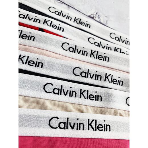 Calvin Klein美国CK 舒适女士三角内裤 LOGO腰围官方正品 QD3892-601_602波尔多红 高腰三 XS