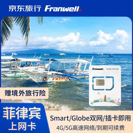 Franwell Philippine Phone Card 4G/5G High Speed Data Internet Card Boracay Cebu Travel Mobile Card 12 Days 20GB