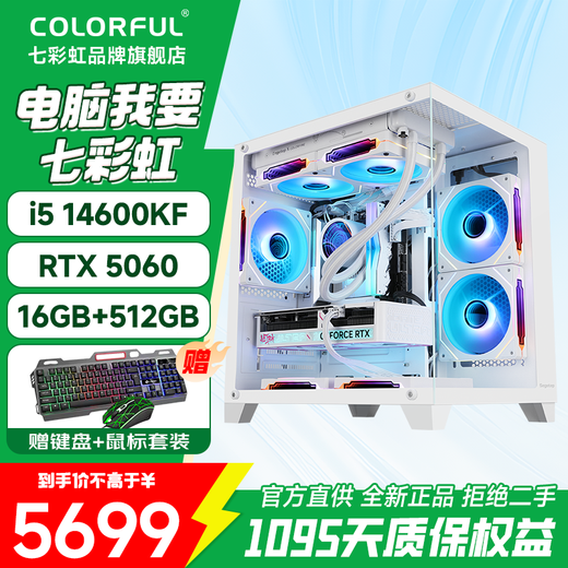Colorful Core 14600KF/245KF/5060/5060Ti/5070 host DIY sea view room computer desktop assembly machine game e-sports live broadcast productivity 14600KF丨5060丨16G丨D4