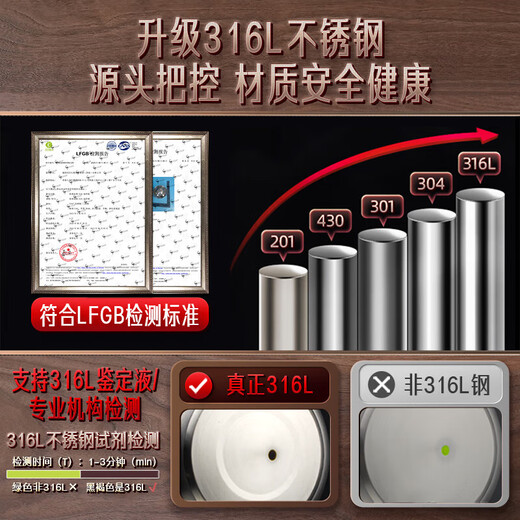 Sansi Steel 316L stainless steel frying pan household frying pan deep frying special pot small pot fried skewers gas fried eggs Heightened 316L frying pan (with 304 filter 14cm 14cm