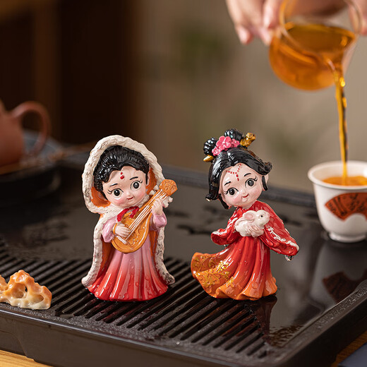 Yuxuan's Four Beauties Color Changing Tea Pets Can Raise Characters Xi Shi Tea Table Ornaments Yang Yuhuan Diao Chan Wang Zhaojun Han Clothing National Trend Wang Zhaojun - Color Changing Model