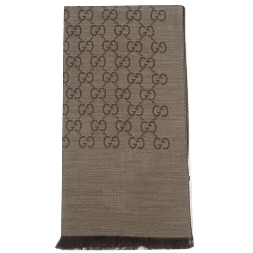 Gucci (GUCCI) Double G double-sided woven pattern, tassel shawl, wool scarf, same style for men and women, New Year gift for couples, light brown color 165904-3G646-9664