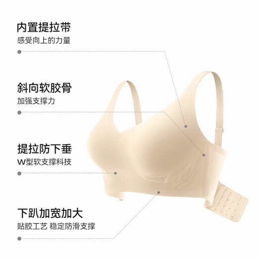 Gu Niangjia's big-breasted underwear, women's rabbit ear cup bra, large size, slimming, pull-up, support for accessory breasts, soft support to prevent sagging