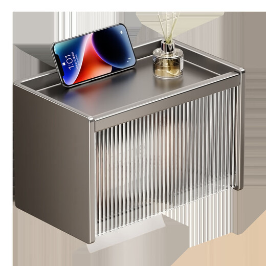 Shantou Lincun Toilet Paper Box Bathroom Tissue Box Bathroom Toilet Paper Storage Rack Toilet Wall Mounted Bathroom Paper Roll Holder Gray Cream White-Acrylic + Striped Acrylic Single Layer Thickened Widened Waterproof