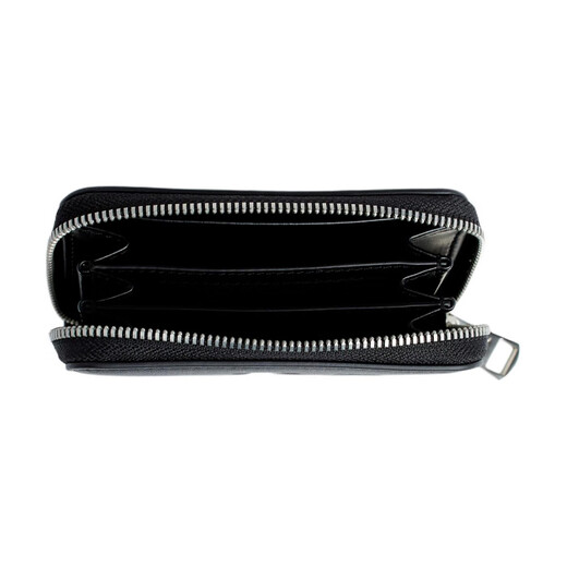 Calvin Klein Letter Logo Zip Closure PU Wallet Women's Black with Dark Juniper Black with Dark Juniper