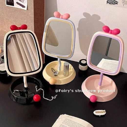 Cream style makeup mirror home dressing table bedroom girls dormitory high definition portable high-value table youth blue