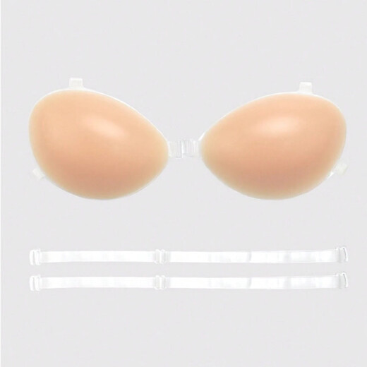 Thick silicone bra patch that can't fall off, prevents leakage, strapless invisible bra for women's wedding dress, small transparent silicone bra, three-dimensional straps B