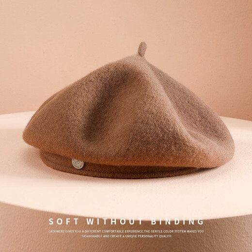 Zhenxiang Hat Women's Autumn and Winter Warm Large Head Circumference Wool Hat Fashionable Beret Birthday Gift B645