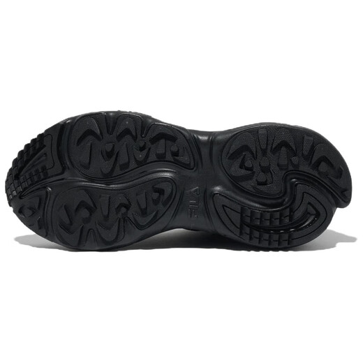 FILA TENACITY 99/ Fashionable and comfortable leather pigskin breathable running shoes, same style for men and women, black black 37.5