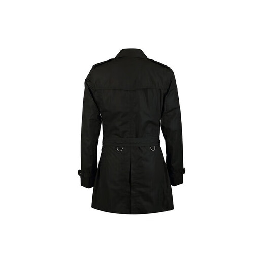 BURBERRY Новогодний подарок, однотонный двубортный ремень с лацканами, ветровка, мужской черный, черный S