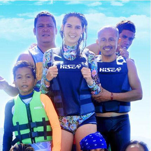 Life jacket adult large buoyancy 300 Jin Jin equal to 0.5 kg children's life jacket webbing rescue vest for swimming, rafting and fishing boats L002 black gray (adult) S