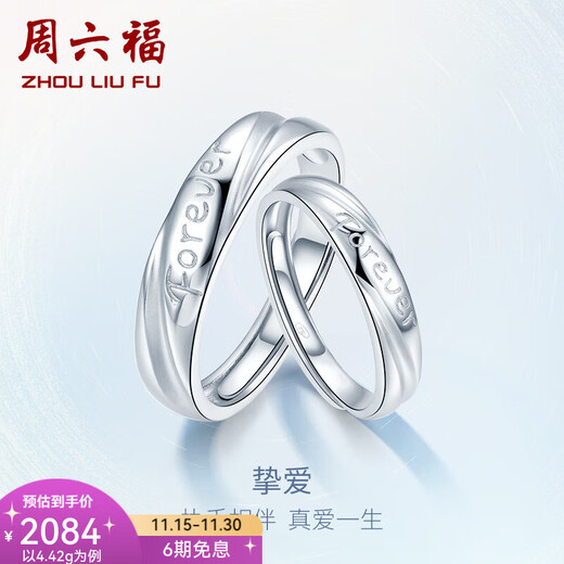 Saturday Fortune (ZLF) PT950 platinum ring for men and women, Forever platinum couple ring live ring, women's ring No. 13 - 3.43g