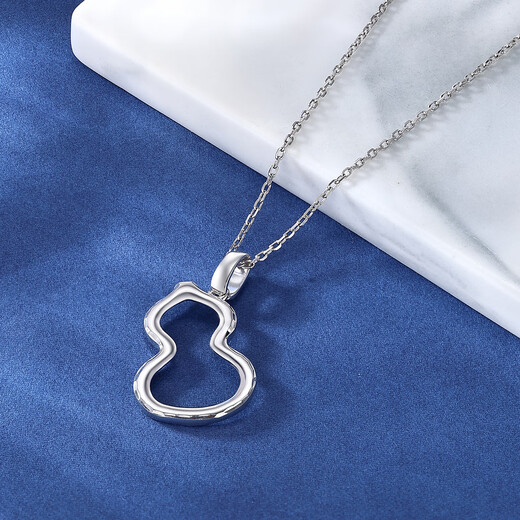 Wanfulong Gourd Platinum PT950 Pendant Fulu Platinum Necklace Single Women's Model as a Birthday Gift for Girlfriend and Wife Platinum PT950 Chinese Style Gourd Pendant 1.9g