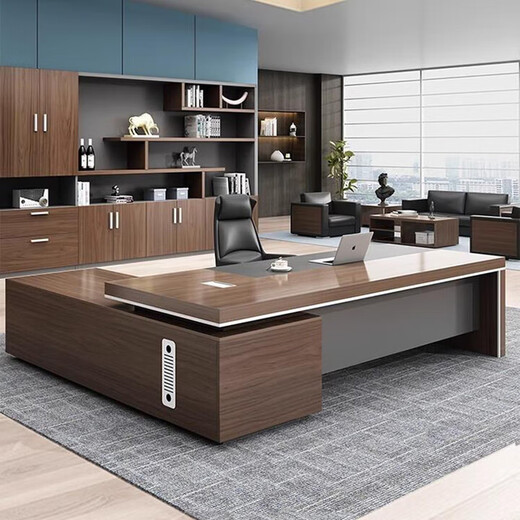 Boss desk office desk and chair combination simple and modern president desk supervisor desk manager desk and chairs executive desk new Chinese style 1.6 meters thickened boss desk