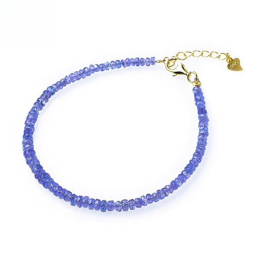 Fat Donglai same style tanzanite bracelet for men and women East China Sea crystal agate jade jade blue gemstone loose beads engraved faceted 925 silver bow style about 3mm
