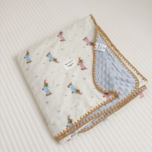 Baby double-layer gauze soothing beanie blanket in summer Korean style cute baby nap autumn and winter air-conditioned quilt Luqiu-four seasons quilted 110*150cm