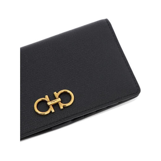 Ferragamo women's long wallet with multiple card slots, coin pocket, zipper compartment, card storage, black calfskin material BLACK UNI