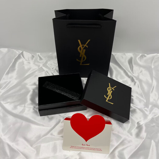 Counter Saint Laurent/ysl lipstick perfume cushion box small gold bar square tube round tube lip glaze packaging box model lipstick handbag 14*17*7