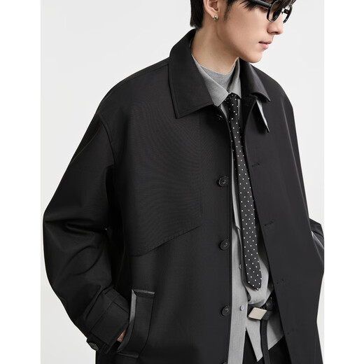 Piaget Zall Goose Down Liner Marken Lapel Mid-Length Windbreaker Men's 2025 Autumn and Winter New British Commuting Jacket Men Moon Night Black Graphene / Goose Down Liner Removable L (175)