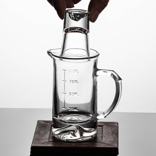 Glass white wine cup wine dispenser set household Guanshan small wine cup commercial wine set 2 two with scale 100ml wine cup Guanshan white wine cup 6 pieces 20ml