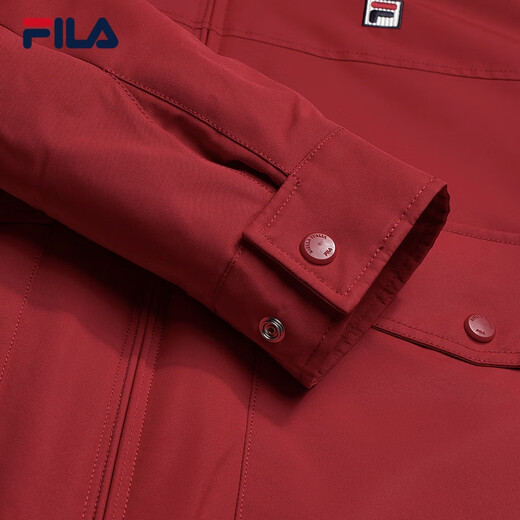 FILA Official Men's Cotton Clothes 2026 Spring New Style Fashionable Casual Comfortable Classic Jacket Warm Jacket Teeth Maroon-WI M 170/92A/M