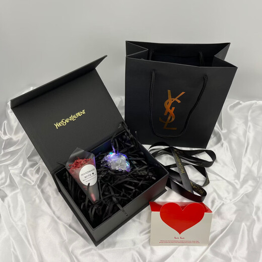 Counter Saint Laurent/ysl lipstick perfume cushion box small gold bar square tube round tube lip glaze packaging box model lipstick handbag 14*17*7