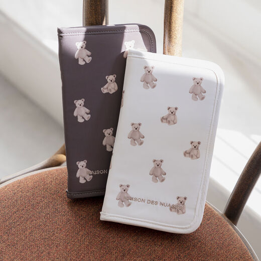 语森忆里商店软萌可爱卡通印花旅行护照包证件包卡包收纳包 白色