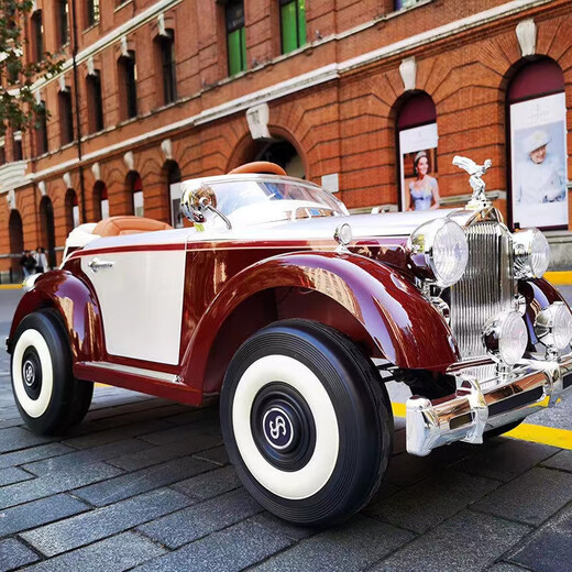 Junyu Rolls-Royce children's electric car can sit in adult electric car Rolls-Royce children and adults can remotely control 61 red paint red four-wheel drive