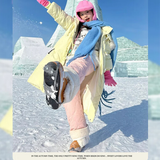 Women's winter new style velvet trousers 2025 down cotton trousers loose and slim outer wear warm pants thickened trousers pink warm plus velvet upgraded model L recommended 111-125 Jin Jin equals 0.5 kg