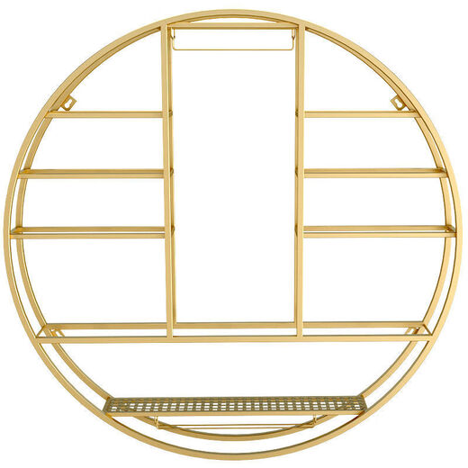 Middle shopkeeper European bar wine cabinet wall-mounted red wine household wine glass rack small apartment grape iron wine rack 90-90-11 gold