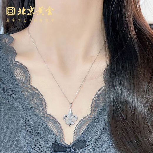 Beijing Gold Trading Center Co., Ltd. platinum pendant pt950 elegant iris pendant for women for girlfriend and wife's birthday, about 2.94g