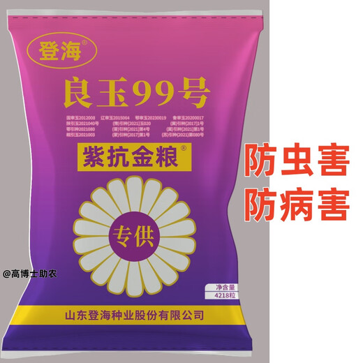 Nationally approved high-yielding corn varieties, insect-proof, disease-proof, drought-tolerant, waterlogging-resistant, purple-red, gold-resistant, good-quality jade 99, capped and authentic, exclusive for 5 bags, get one free