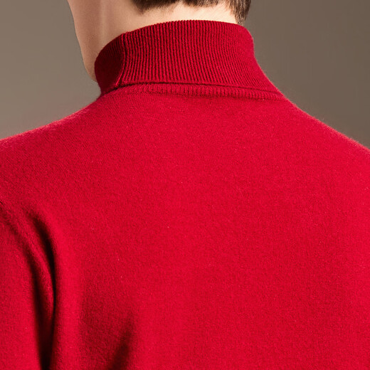 Antonio 10% cashmere + sheep wool thickened turtleneck sweater for men in autumn and winter new warm inner base sweater bright red L/50 175/92A